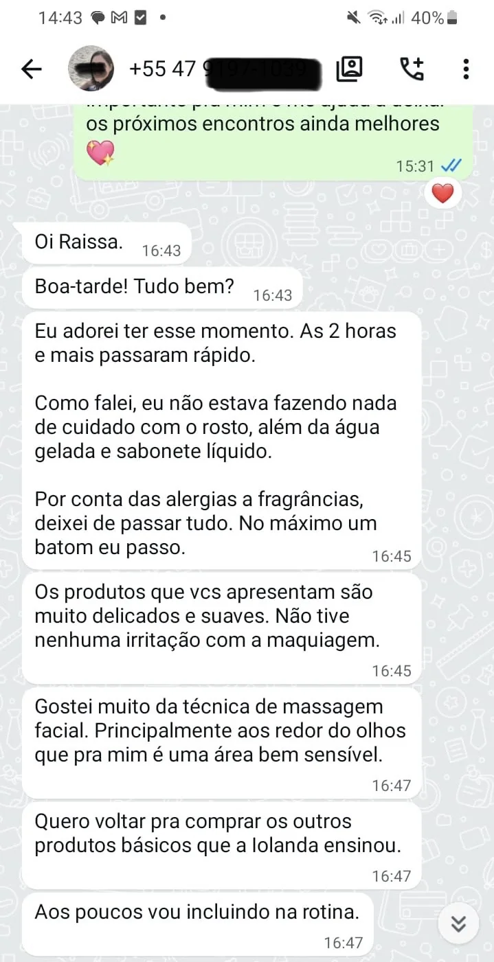 Depoimento original de Cliente com alergia a fragrâncias